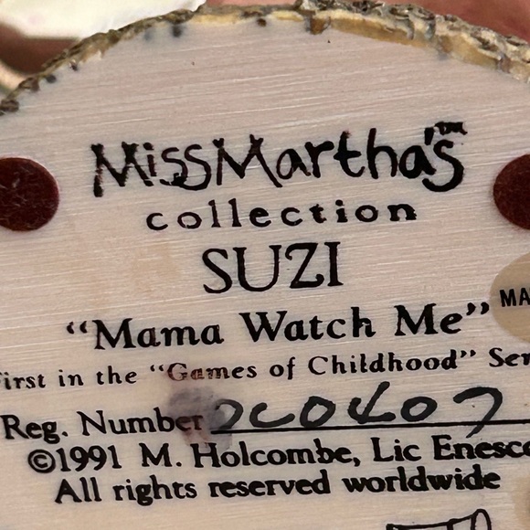 NWT ENESCO 1991 Miss Martha’s Collection Suzi “Mama Watch Me” 443271 - Picture 9 of 10